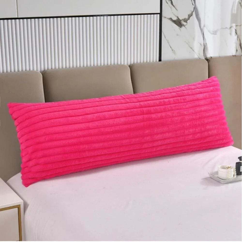 Hot Pink Deluxe Plush Faux Fur Body Pillowcase  21x54 inch NWT